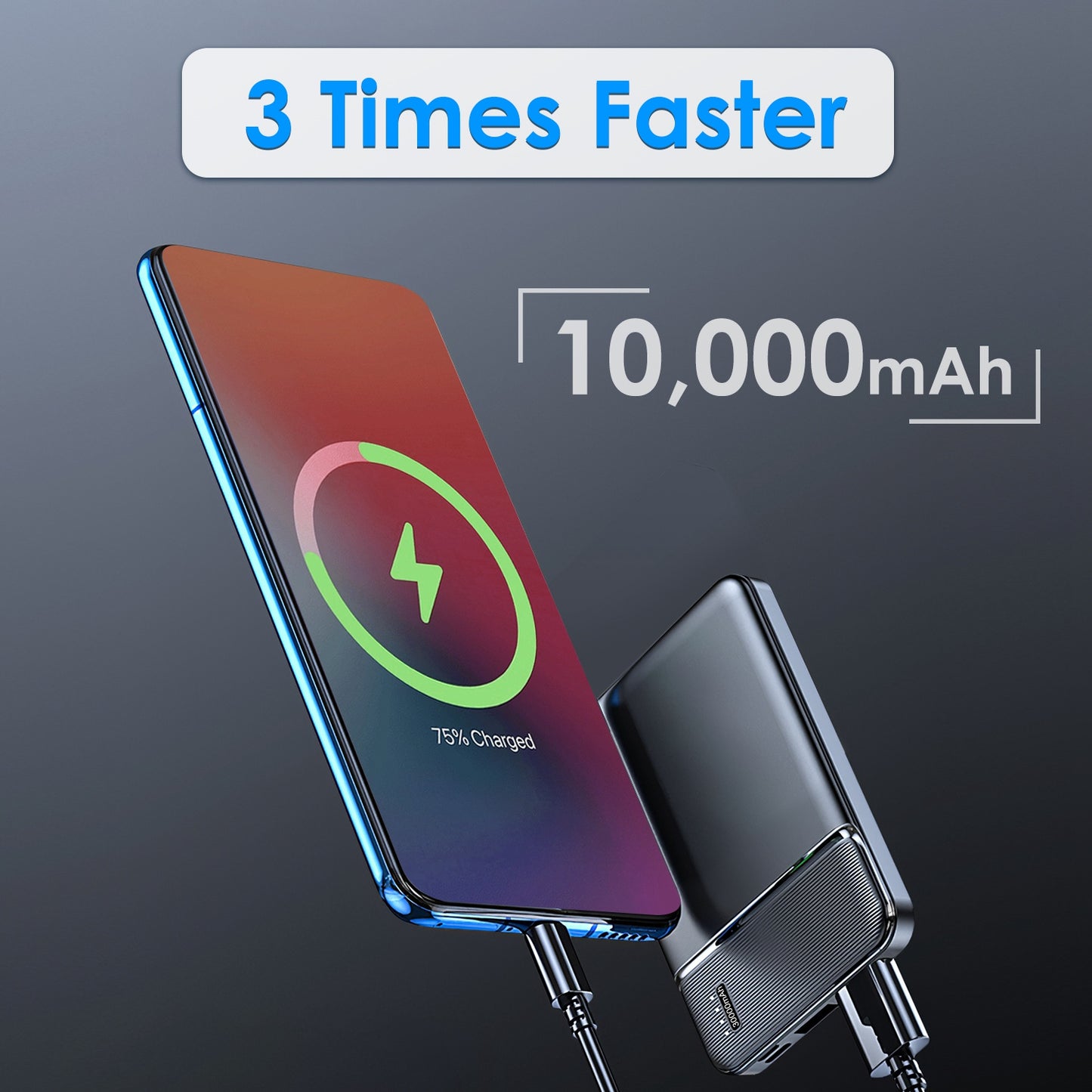 Power Bank 20000mAh Fast Charging  With 1 USB Cable